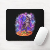 Funny Cat Flying A Pizza Astronaut Kitten Space Ki Mousepad (Mit Mouse)