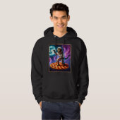 Funny Cat Flying A Pizza Astronaut Kitty Space Hoodie (Vorne ganz)