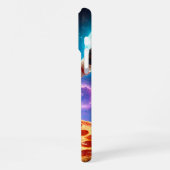 Funny Cat Flying A Pizza Astronaut Kitty Space iPhone Hülle (Linke Seite)