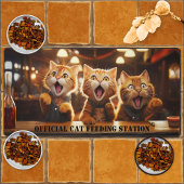 Funny Cat Food Fütternd Station Mat Schreibtischunterlage