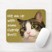 Funny Cat Foto Catnip Caption Mousepad (Mit Mouse)