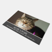 Funny Cat Foto Herzlich willkommen auf meiner Zuha Fußmatte (Schrägansicht)