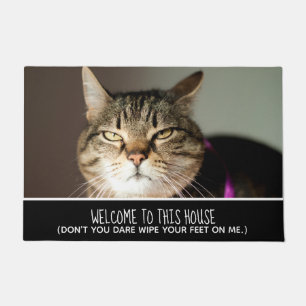 Funny Cat Foto Herzlich willkommen im House Don't Fußmatte