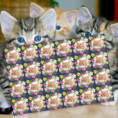 Funny Cat Foto Navy Blue Tropical Hawaiian Seidenpapier