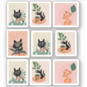 Funny Cat Frame Stickers Aufkleber (Vorderseite)