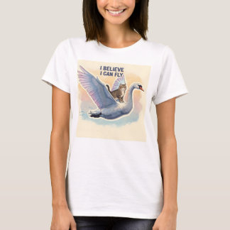 Funny Cat Frauen Hemd Ich glaube, ich kann fliegen T-Shirt