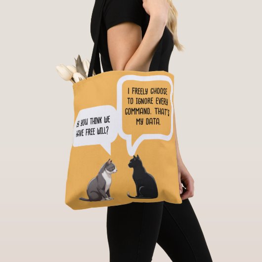 Funny Cat Free Will Philosophy Humor Tasche (Von Nahem)