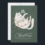 Funny Cat Frory Christmas Gruß Feiertagskarte<br><div class="desc">Eine schelhafte und verspielte weiße Katze spielt mit rot-gelben Weihnachtslichtern. Der Satz "Lieber Weihnachten,  ich habe es versucht" ist oben. Personalisieren Sie Ihre Daten mit dem unten stehenden Namen und mit einer persönlichen Nachricht auf der Rückseite.</div>