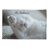 Funny Cat Fügen Sie Ihr eigenes Foto hinzu Kissenbezug (Rückseite)