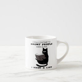 FUNNY CAT, Funny Black Cat Redewendungen, Katze le Espressotasse