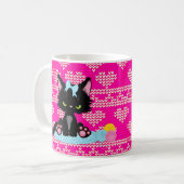 Funny Cat für chaotische Knitter Kaffeetasse (Vorderseite Links)