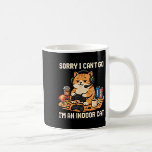 Funny Cat Gamer Indoor Introvertiert Lazy Spaß Pix Kaffeetasse