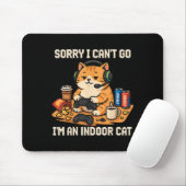 Funny Cat Gamer Indoor Introvertiert Lazy Spaß Pix Mousepad (Mit Mouse)