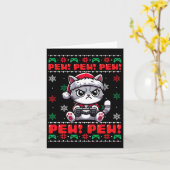 Funny Cat Gamer Pew Video Game Ugi Weihnachtsjunge Karte (Gelbe Blume)