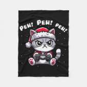 Funny Cat Gamer Pew Video Game Weihnachtsjungen Ki Fleecedecke (Vorderseite)