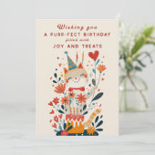 Funny Cat Garden Geburtstag Einladungskarte Einladung (Stehend Vorderseite)