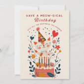 Funny Cat Garden Geburtstag Einladungskarte Einladung (Vorderseite)