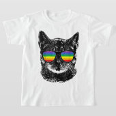 Funny Cat Gay Pride LGBT Rainbow Sonnenbrille T-Shirt (Ablage )
