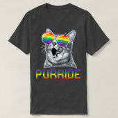 Funny Cat Gay Pride Rainbow Sunglasses LGBTQ T-Shirt (Design vorne)