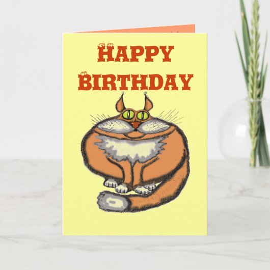Funny Cat Geburtcard Karte (Vorderseite)