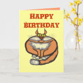 Funny Cat Geburtcard Karte (Gelbe Blume)