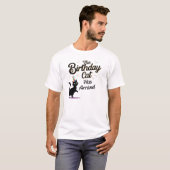 Funny Cat Geburtstagsparty Ankunft T-Shirt (Vorne ganz)