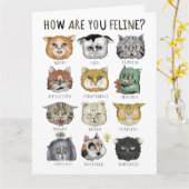 Funny Cat Gefühl Chart Wie geht es dir? Karte (Gelbe Blume)