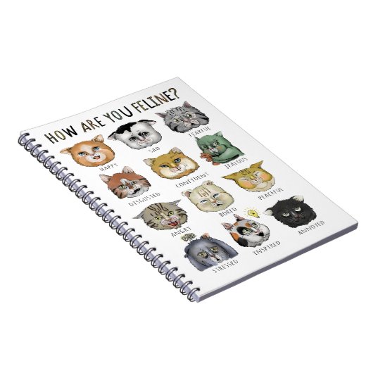 Funny Cat Gefühl Chart Wie geht es dir? Notizblock (Rechte Seite)