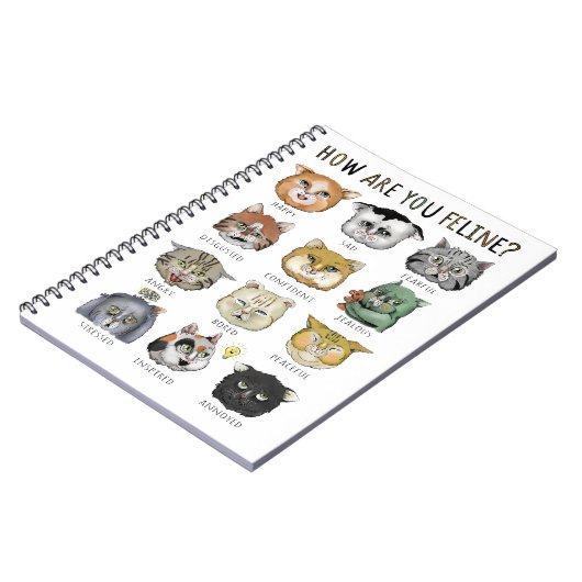 Funny Cat Gefühl Chart Wie geht es dir? Notizblock (Linke Seite)