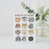 Funny Cat Gefühl Chart Wie geht es dir? Postkarte (Stehend Vorderseite)