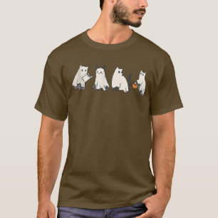 Funny Cat Geist schwarze Katze Halloween Cat Kitty T-Shirt