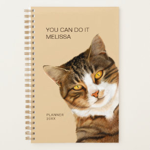Funny Cat Gelbe Augen Sie können es braun beige Planer