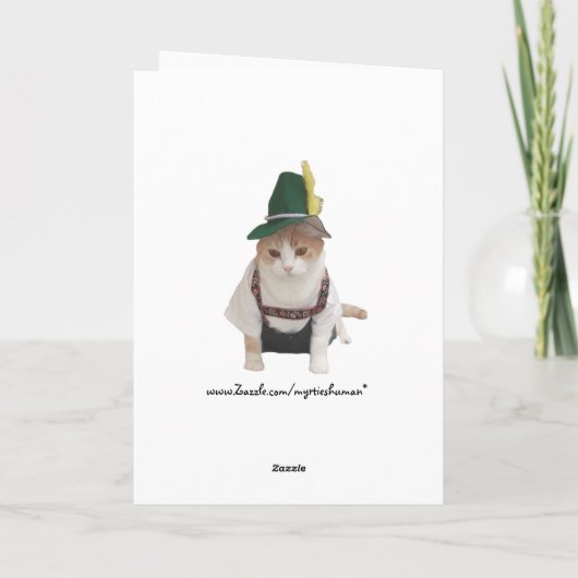 Funny Cat German Birthday Karte (Rückseite)