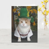 Funny Cat German Birthday Karte (Gelbe Blume)