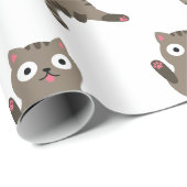 Funny Cat Geschenkpapier (Rolleneckpunkt)