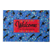 Funny Cat getanzt in Weihnachtslicht