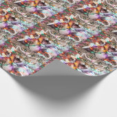 Funny Cat getanzt in Weihnachtslicht Geschenkpapier (Ecke)