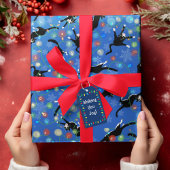 Funny Cat getanzt in Weihnachtslicht Geschenkpapier