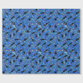 Funny Cat getanzt in Weihnachtslicht Geschenkpapier (Flach)