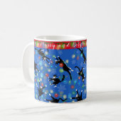 Funny Cat getanzt in Weihnachtslicht Personalisier Kaffeetasse (Vorderseite Links)