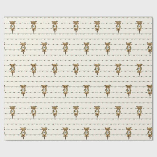 Funny Cat getanzt Weihnachtsleuchten Wrapping Papi Geschenkpapier (Flach)