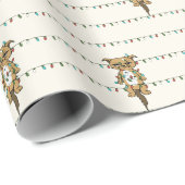 Funny Cat getanzt Weihnachtsleuchten Wrapping Papi Geschenkpapier (Rolleneckpunkt)