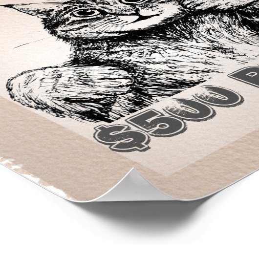 Funny Cat Gewollt Poster (Ecke)