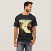 Funny Cat God Creation Of Adam Meme Jesus Christia T-Shirt (Vorne ganz)
