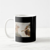 Funny Cat God Creation von Adam Meme Michelangelo  Kaffeetasse (Links)