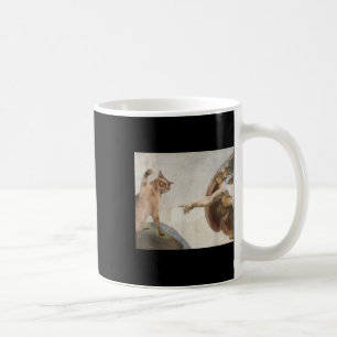 Funny Cat God Creation von Adam Meme Michelangelo  Kaffeetasse