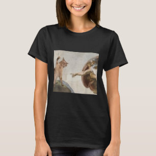 Funny Cat God Creation von Adam Meme Michelangelo  T-Shirt
