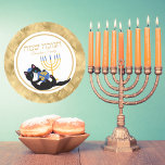 Funny Cat Gold Menorah Judisch Hebrew Hanukkah Runder Aufkleber<br><div class="desc">Funny Cat Gold Menorah Dreidel Judisch Hebrew Hanukkah Stickers</div>