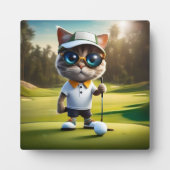 Funny Cat Golf Player, Fotoplatte (Vorderseite)