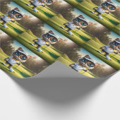 Funny Cat Golf Player, Geschenkpapier (Ecke)